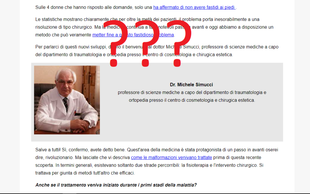Fake News e pomate miracolose per alluce valgo